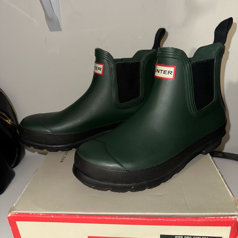 Women Forest Green Chelsea Hunter Boots